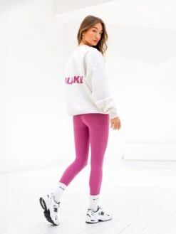 Amelie Oversized Jumper - Marl White & Pink -Blakely 216PMARLWHITE04D