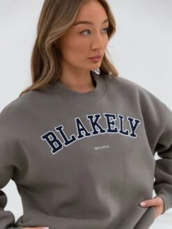 Varsity Oversized Jumper - Safari Green -Blakely 216VARWBeige 01D 1