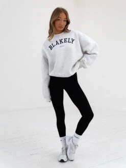 Varsity Oversized Jumper - Marl White 17 Varsity Oversized Jumper - Marl White -Blakely 216VARWGrey 01D