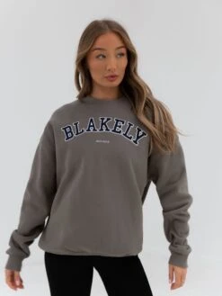Varsity Oversized Jumper - Safari Green -Blakely 216VARWNeutral Grey 01D 5