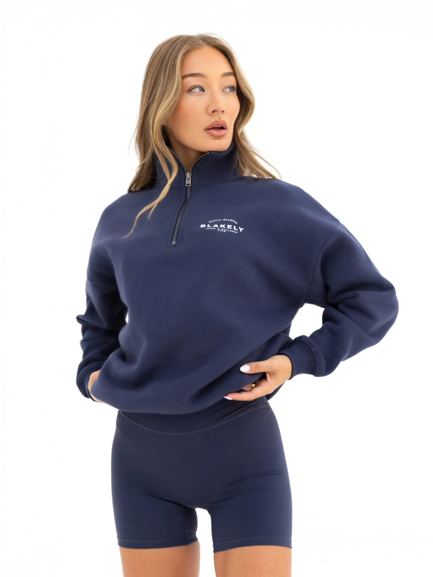 Active Studios 1/4 Zip Jumper - True Navy 4 Active Studios 1/4 Zip Jumper - True Navy - Image 2