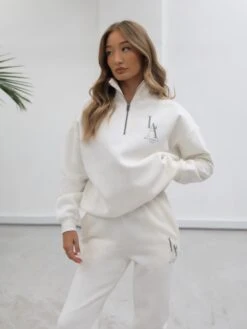 Studio 1/4 Zip Jumper - Ivory -Blakely 218LAIvory04D