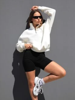 Studio 1/4 Zip Jumper - Ivory -Blakely 218LAIvory08D