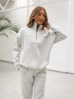 Life & Style 1/4 Zip Jumper - Marl White 11 Life & Style 1/4 Zip Jumper - Marl White -Blakely 219WMarlWhite02