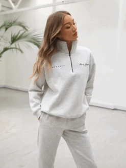 Life & Style 1/4 Zip Jumper - Marl White 13 Life & Style 1/4 Zip Jumper - Marl White -Blakely 219WMarlWhite03