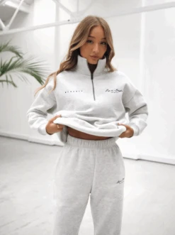 Life & Style 1/4 Zip Jumper - Marl White