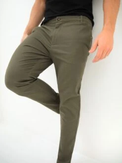 Kingsley Slim Fit Tailored Chinos - Khaki -Blakely 2214KingsleyKhaki3D