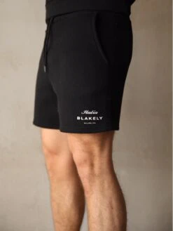 Italia Relaxed Jogger Shorts - Black 12 Italia Relaxed Jogger Shorts - Black -Blakely 2219BBlack 02D