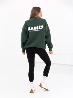 Cloud Print Oversized Jumper - Forest Green -Blakely 2221ForestGreen 02D