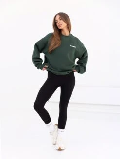 Cloud Print Oversized Jumper - Forest Green -Blakely 2221ForestGreen 04D