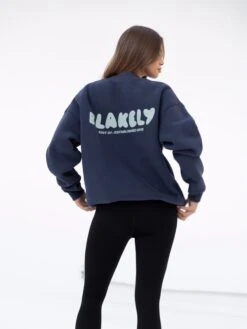 Cloud Print Oversized Jumper - True Navy -Blakely 2221Navy 03D