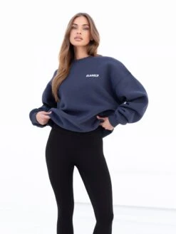 Cloud Print Oversized Jumper - True Navy -Blakely 2221Navy 05D