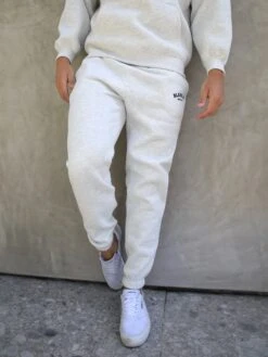 Varsity Relaxed Sweatpants - Marl White -Blakely 224VARGreyD 1