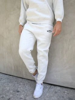 Varsity Relaxed Sweatpants - Marl White -Blakely 224VARGreyD 3