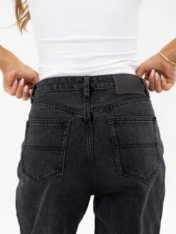 Blakely Mom Jeans - Washed Black -Blakely 2270BLACK03D