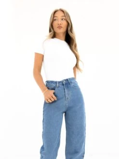 Blakely Mom Jeans - Mid Blue -Blakely 2270MIDBLUE05D