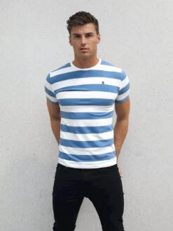 Loano Stripe T-Shirt - Mid Blue -Blakely 2376MIDBLUED 62506cb6 906e 4bcf a15c 2c781f356ccb