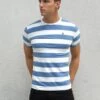 Loano Stripe T-Shirt - Mid Blue -Blakely 2376MIDBLUELEADD1
