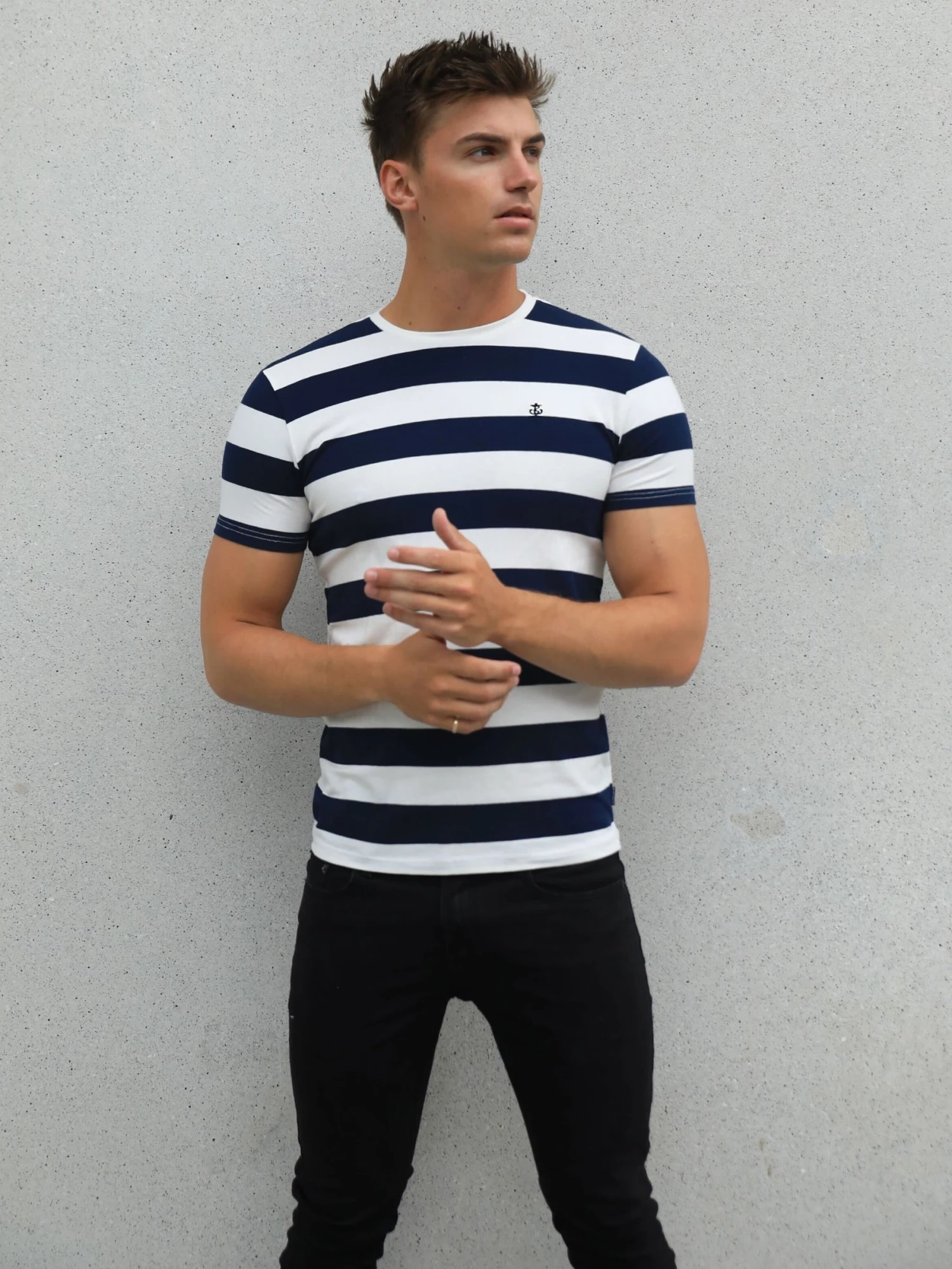 Loano Stripe T-Shirt - Navy 5 Loano Stripe T-Shirt - Navy - Image 3