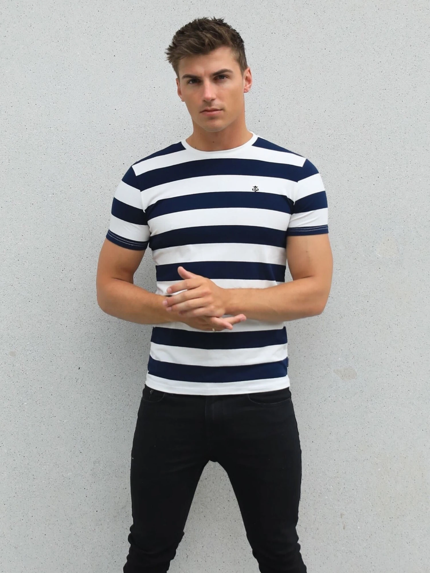 Loano Stripe T-Shirt - Navy 4 Loano Stripe T-Shirt - Navy - Image 2