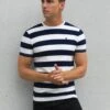 Loano Stripe T-Shirt - Navy 2 Loano Stripe T-Shirt - Navy -Blakely 2376NAVYLEADD1