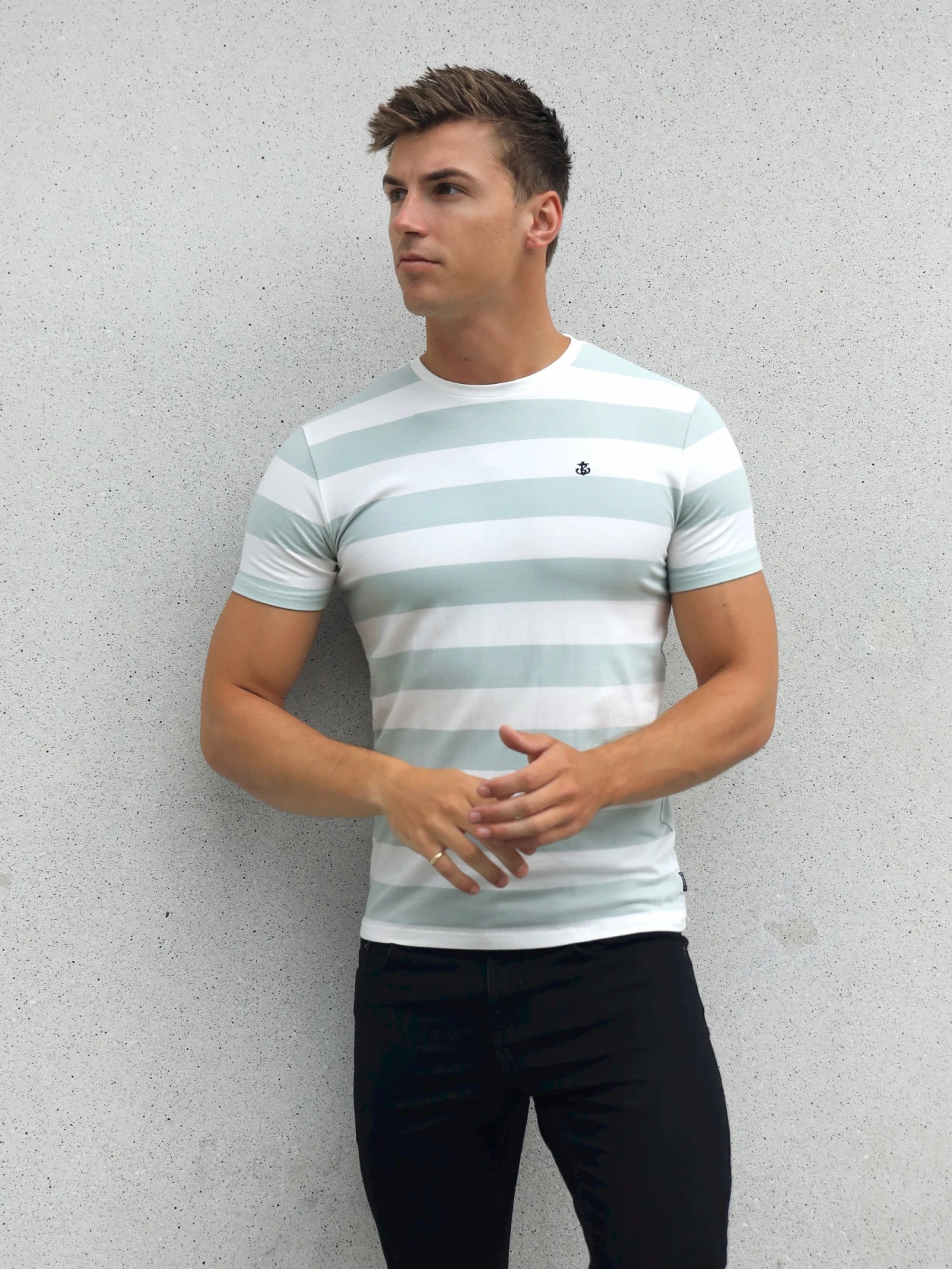 Loano Stripe T-Shirt - Sage 7 Loano Stripe T-Shirt - Sage - Image 5