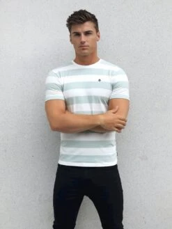 Loano Stripe T-Shirt - Sage 10 Loano Stripe T-Shirt - Sage -Blakely 2376SAGED 2