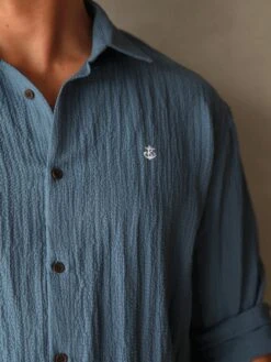 Salvatore Long Sleeve Shirt - Blue -Blakely 2385Blue 03D