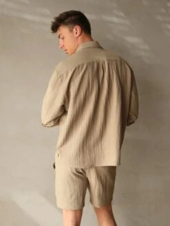 Salvatore Long Sleeve Shirt - Tan -Blakely 2385Sand 05D