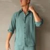 Salvatore Long Sleeve Shirt - Teal