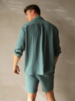Salvatore Long Sleeve Shirt - Teal 10 Salvatore Long Sleeve Shirt - Teal -Blakely 2385Teal 04D