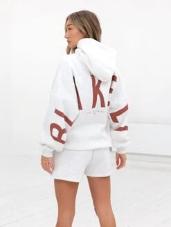 Isabel Jogger Shorts - Marl White And Rust Red -Blakely 2542MarlWhite Rust 02D