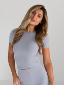 Alessia Cropped T-Shirt - Pale Lilac -Blakely 2573 2PaleLilac 04D