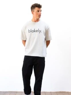 Logo Unfitted T-Shirt - Marl White -Blakely 2670IMMARLWHITED 2