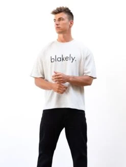 Logo Unfitted T-Shirt - Marl White -Blakely 2670IMMARLWHITED 3