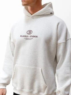Mercer Relaxed Hoodie - Marl White -Blakely 2682MARL03D