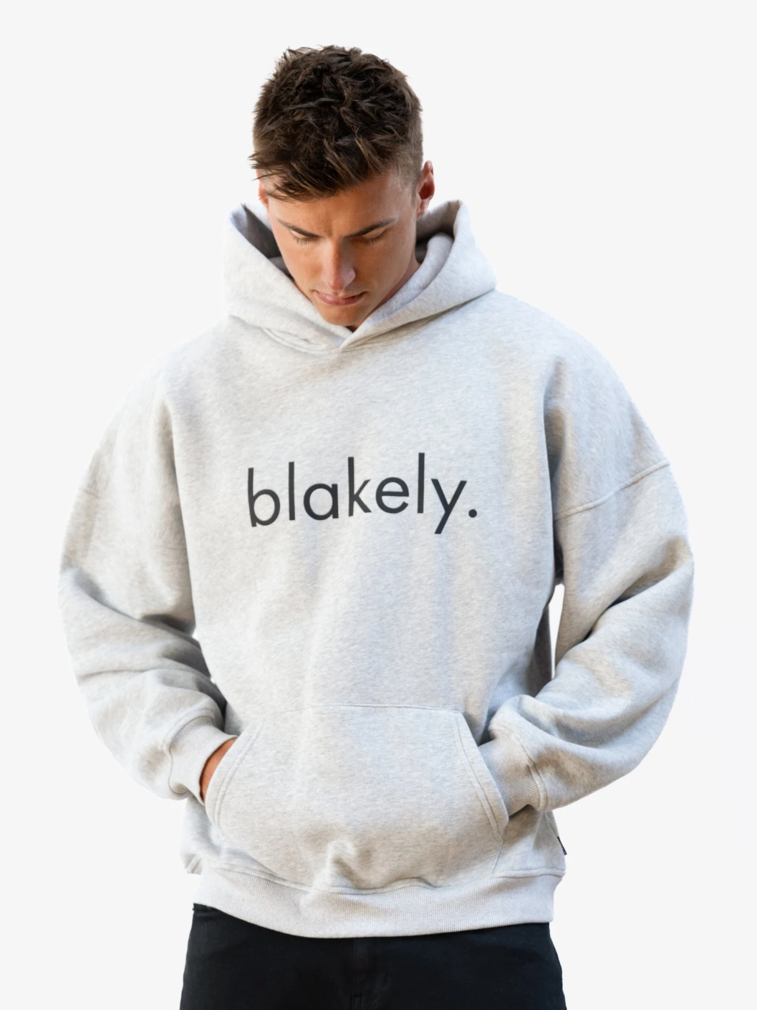 Logo Relaxed Hoodie - Marl Grey 7 Logo Relaxed Hoodie - Marl Grey - Image 5