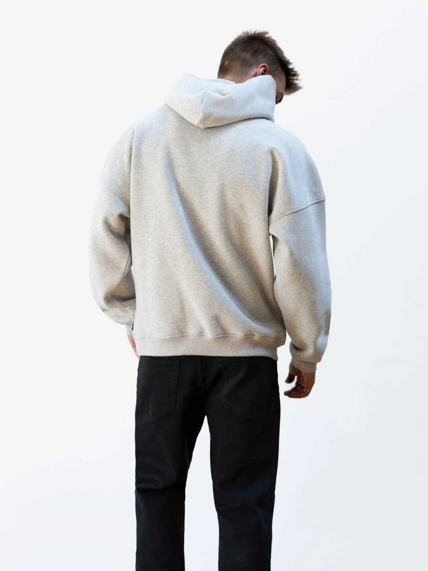 Logo Relaxed Hoodie - Marl Grey 6 Logo Relaxed Hoodie - Marl Grey - Image 4