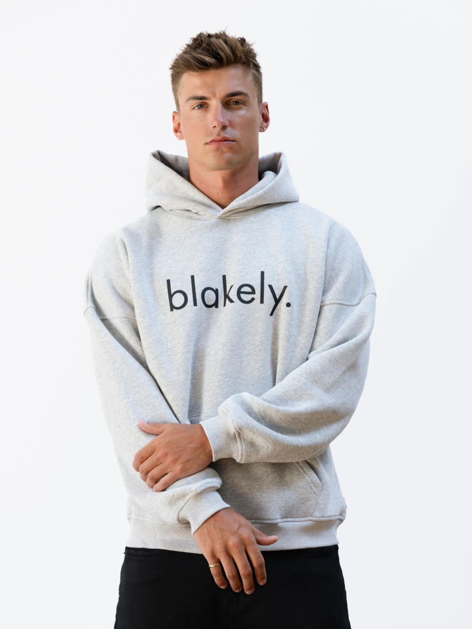 Logo Relaxed Hoodie - Marl Grey 4 Logo Relaxed Hoodie - Marl Grey - Image 2