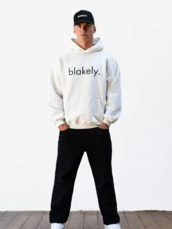 Logo Relaxed Hoodie - Marl White -Blakely 2693IMMARLWHITED