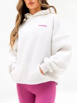 Amelie Oversized Hoodie - Marl White & Pink 13 Amelie Oversized Hoodie - Marl White & Pink -Blakely 2693PMARLWHITE03D