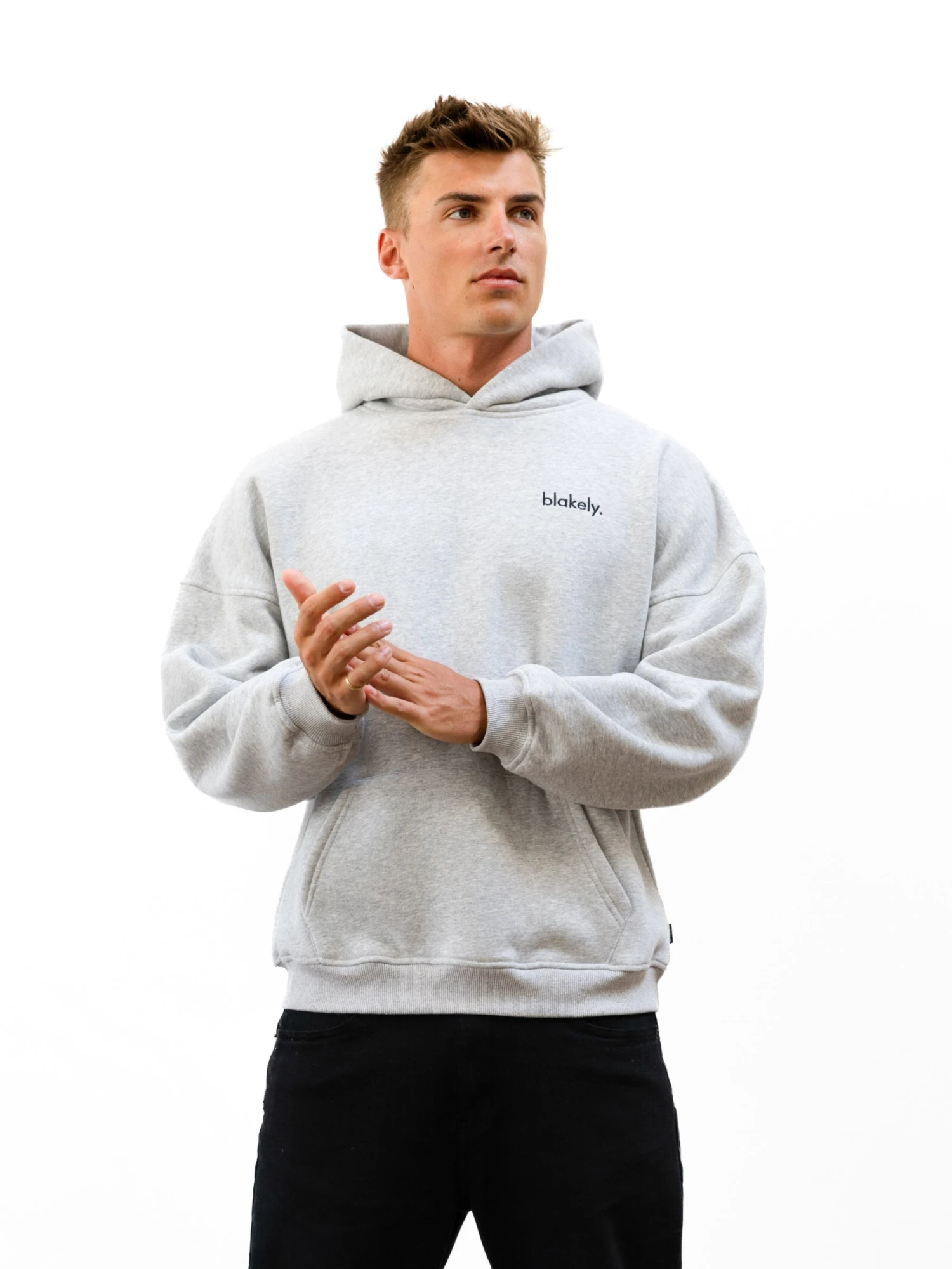 Sami Relaxed Hoodie - Marl Grey 4 Sami Relaxed Hoodie - Marl Grey - Image 2