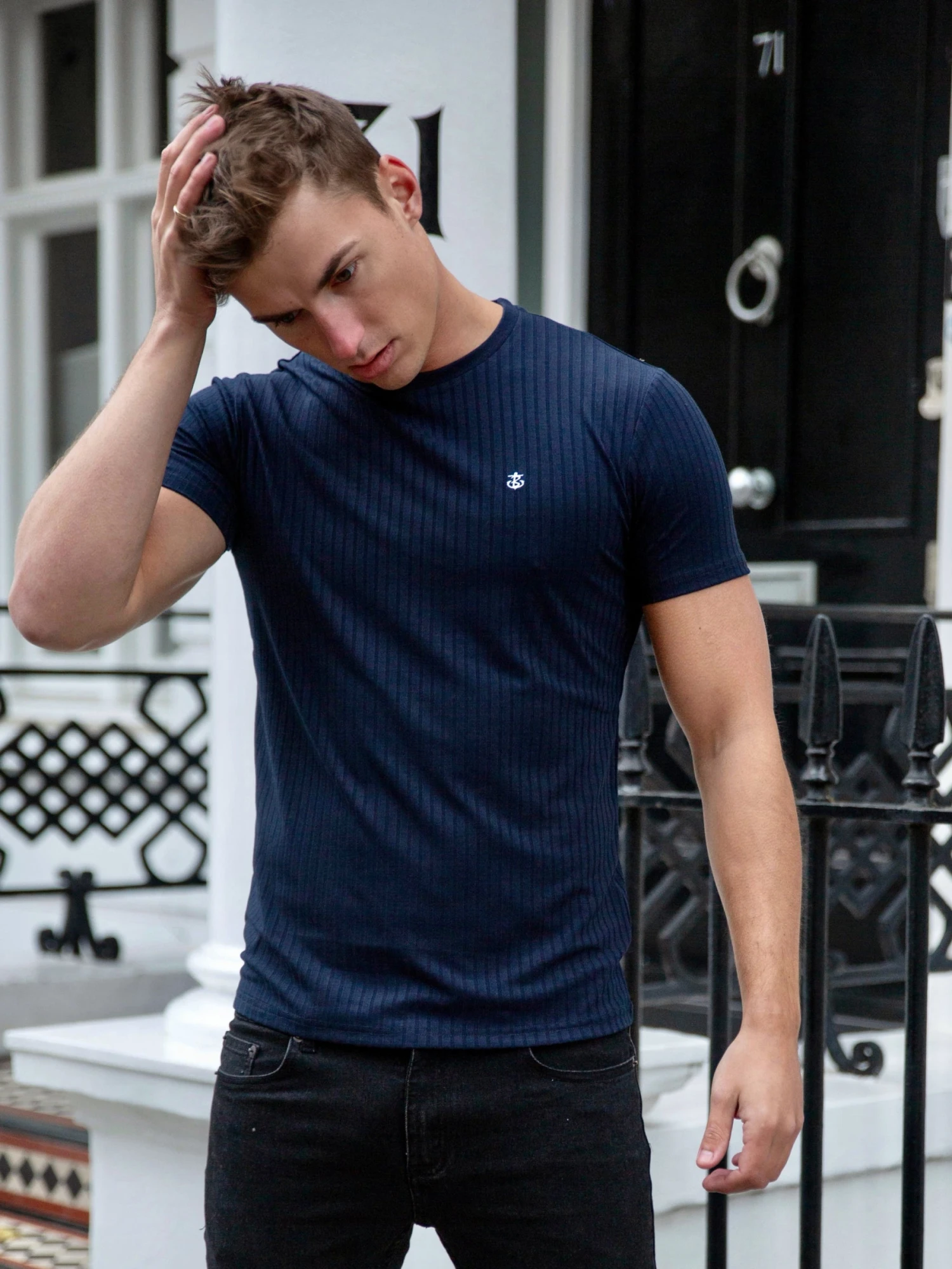 Salford Slim T-Shirt - Navy 7 Salford Slim T-Shirt - Navy - Image 5