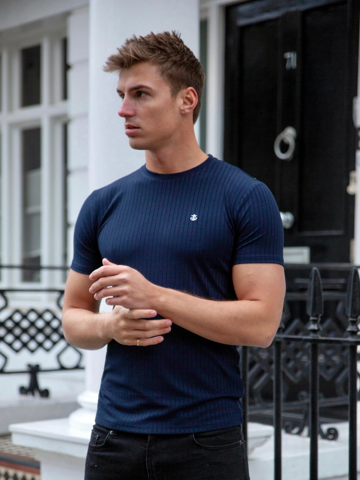 Salford Slim T-Shirt - Navy 8 Salford Slim T-Shirt - Navy - Image 6