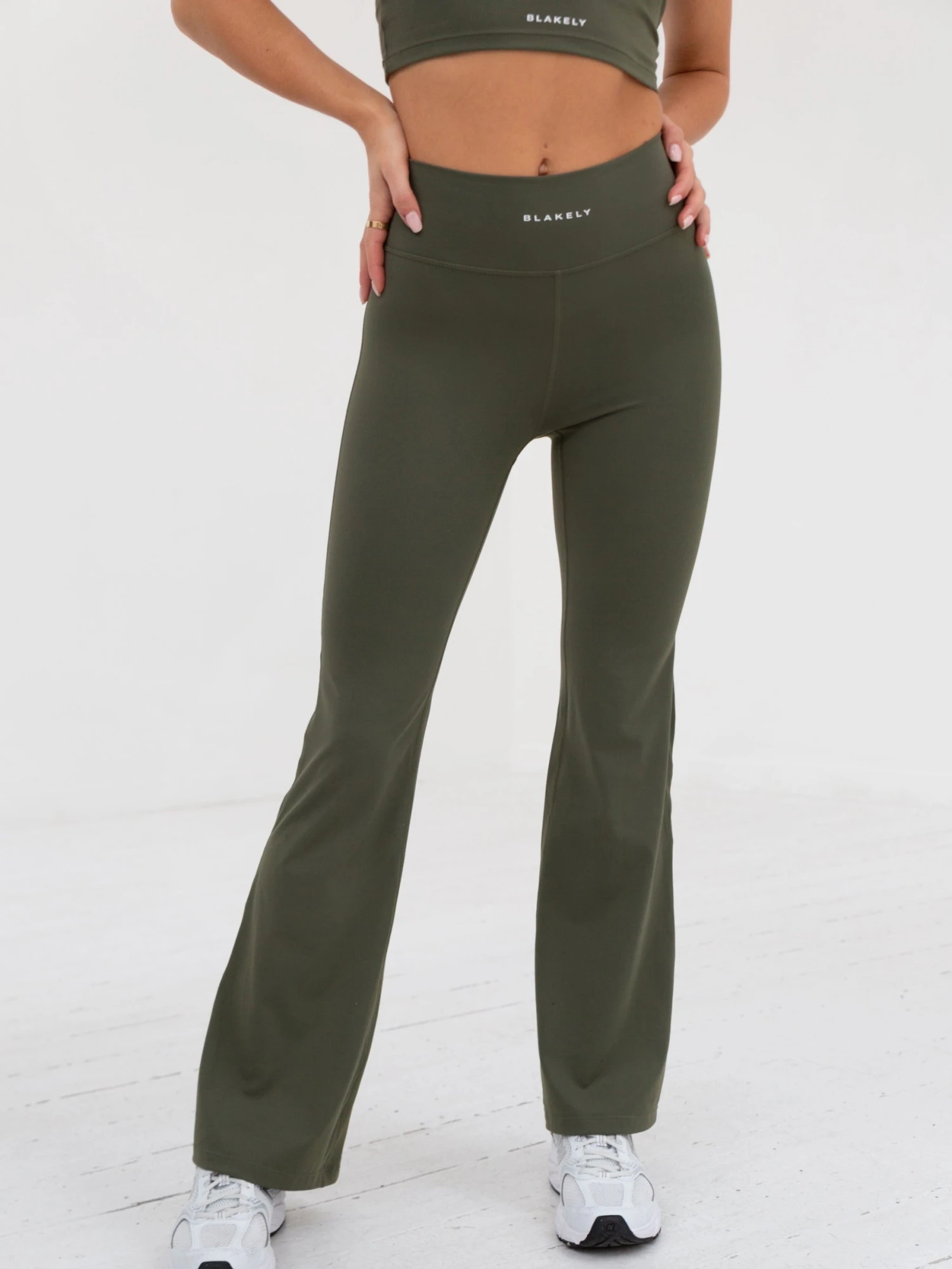 Soft Sculpt Wide Leg Leggings - Khaki Green 3 Soft Sculpt Wide Leg Leggings - Khaki Green