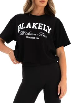 Melrose Cropped T-Shirt - Black -Blakely 2753ABLACK1 02D