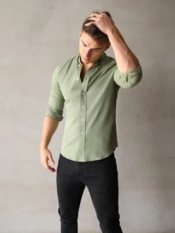 Vienna Slim Fit Shirt - Fern Green 11 Vienna Slim Fit Shirt - Fern Green -Blakely 2776SGreen 01D