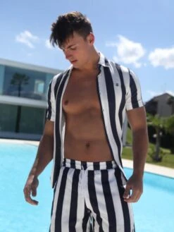 Riccardo Stripe Shirt - Navy -Blakely 2783Navy 02D ffb972c1 f407 4bc4 98a1 86bbb8e7b9b8