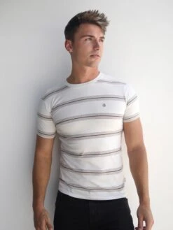 Marcello Stripe T-Shirt - White -Blakely 2789White 03D