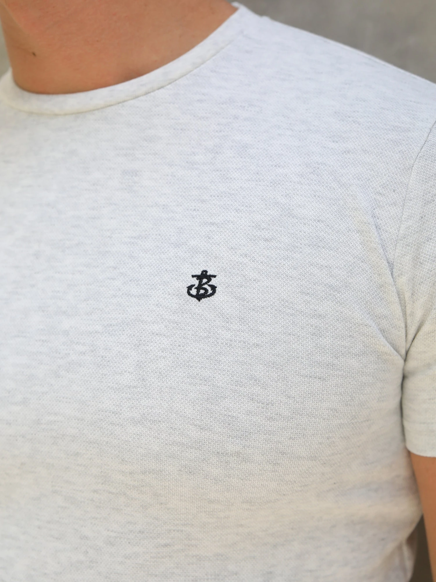 Verona Slim T-Shirt - Marl White 6 Verona Slim T-Shirt - Marl White - Image 4